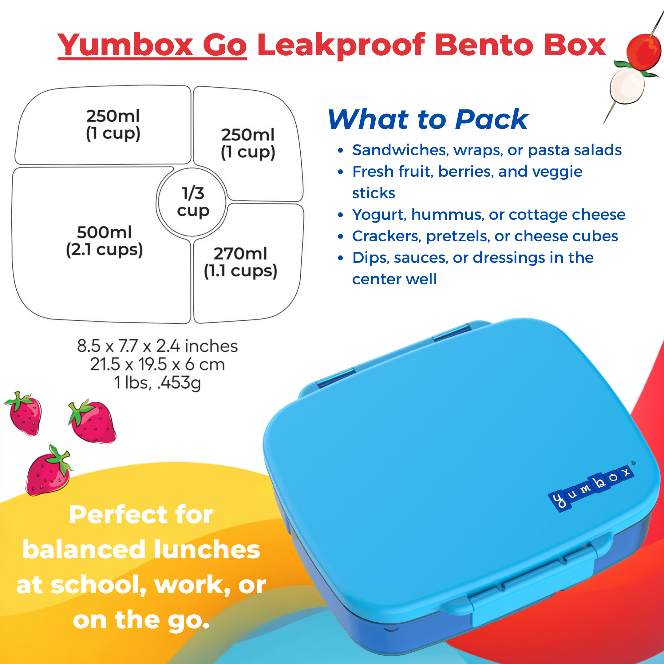 Yumbox Go - Boîte-repas bento étanche XL, plateau profond - Yumbox - Boîte à repas - - La Guilde Culinaire
