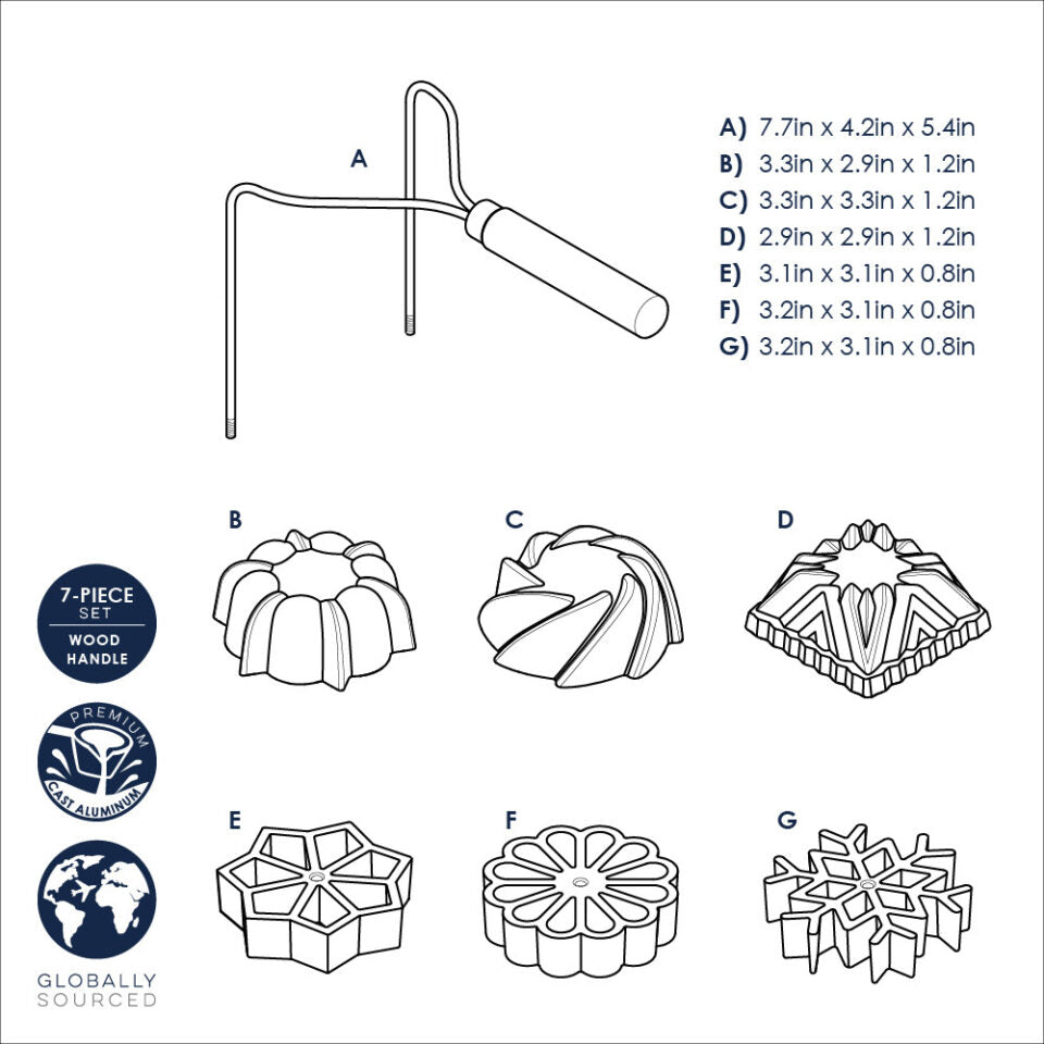 Fer pour rosettes et timbales scandinaves - Nordic Ware - Tampon à biscuit - - La Guilde Culinaire