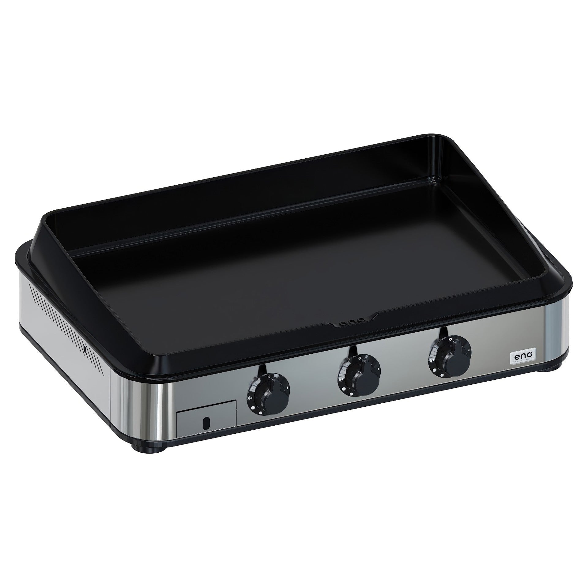 Eno - Ensemble Plancha 3 brûleurs et couvercle ENOSIGN 80 - Noir et Inox - ENO - Ensemble plancha - - La Guilde Culinaire