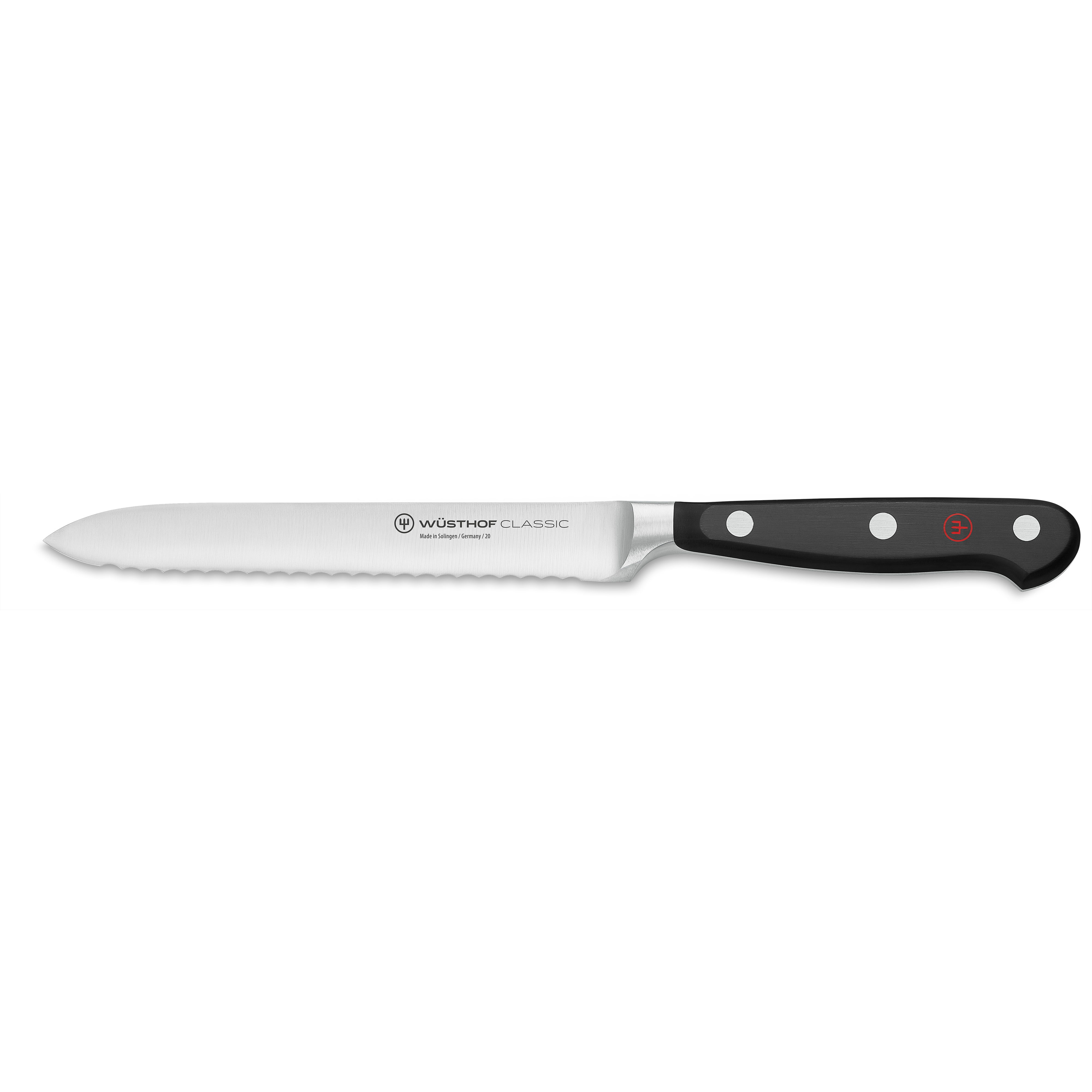 Couteau à lame dentelé 14 cm/5.5" - Classic - Wüsthof - Couteau à saucisson - - La Guilde Culinaire