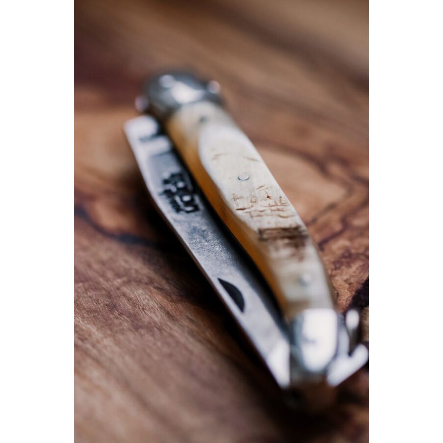 Couteau pliant 11 cm, mitre inox, Pointe de corne Aubrac – Laguiole - Laguiole - Couteau de poche - - La Guilde Culinaire