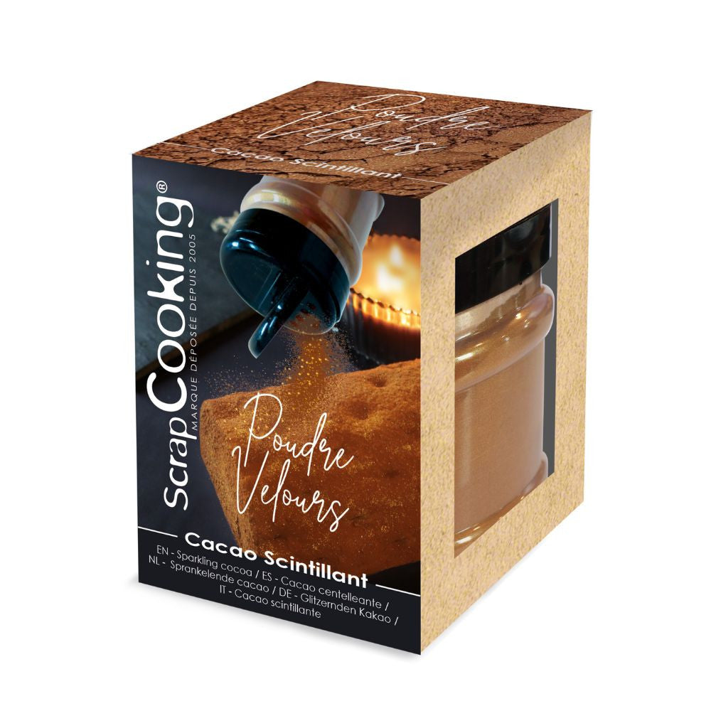 Poudre effet velours cacao scintillante - Scrapcooking - Poudre de velours - - La Guilde Culinaire