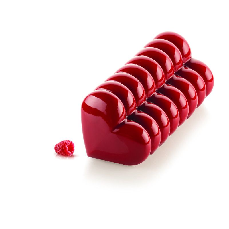 Moule à bûche cœur 3D - SilikoMart - Moule à gâteaux - - La Guilde Culinaire