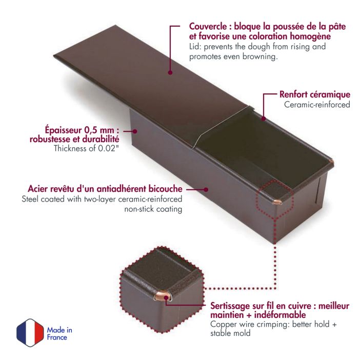Moule à Pain de Mie avec Couvercle Anti-Adhérent - Gobel - Moule à pain - - La Guilde Culinaire