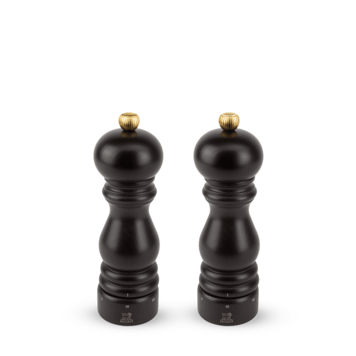 Duo de moulins à poivre et à sel manuels u'Select en bois couleur chocolat 18 cm - Peugeot - Moulin à poivre et sel - - La Guilde Culinaire