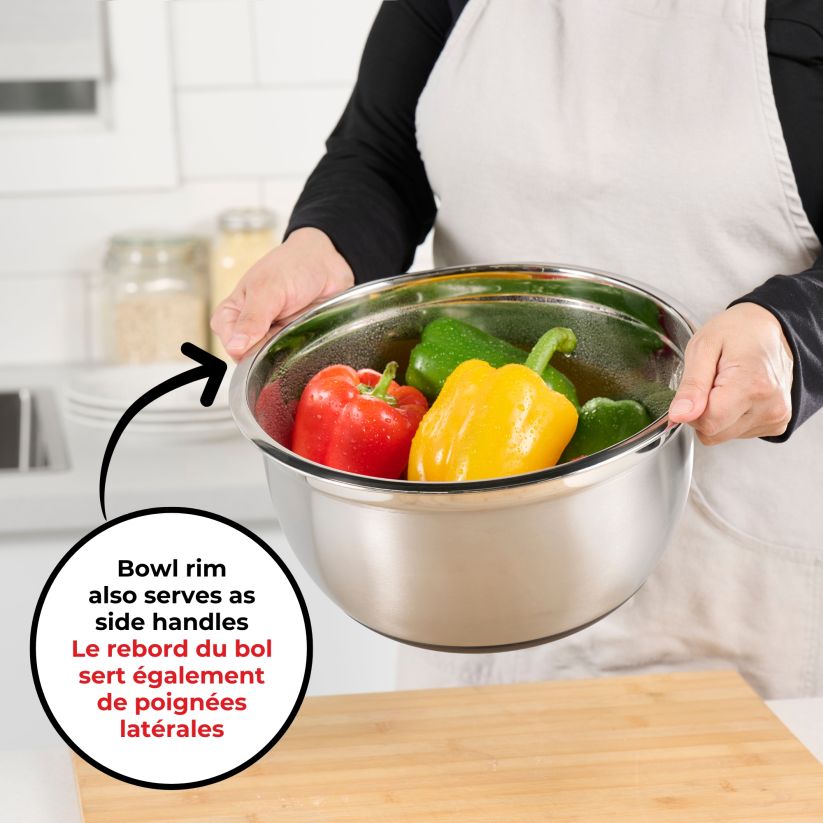 Bol à mélanger en inox avec base antidérapante - Starfrit - Bol à mélanger - - La Guilde Culinaire