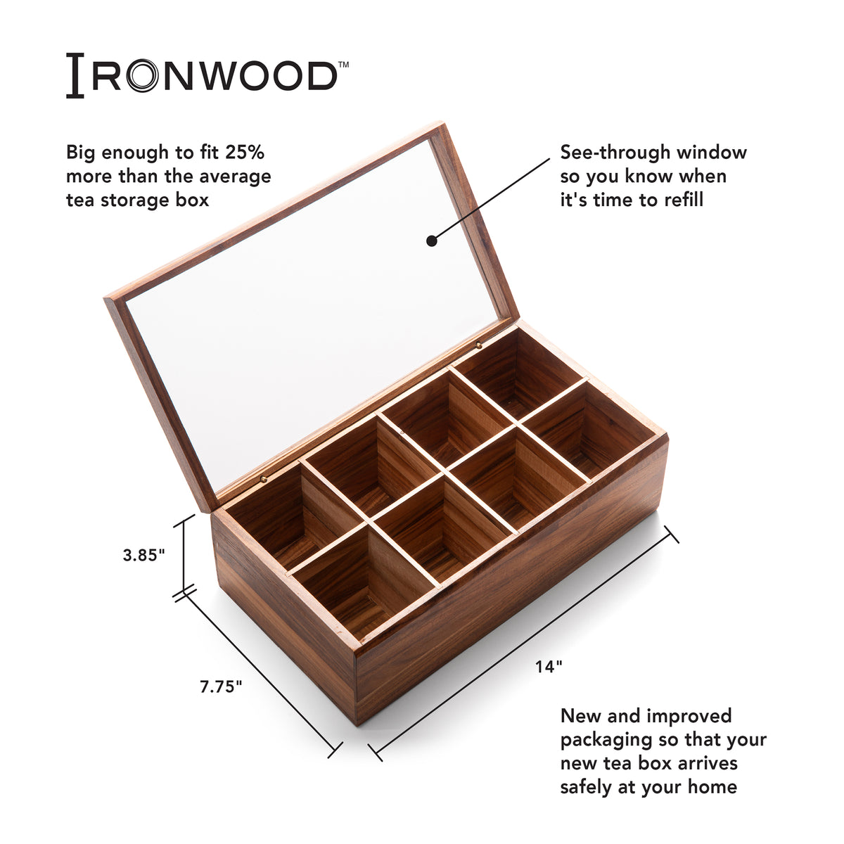 Boite à 8 compartiments en Acacia - Ironwood - Boite à compartiments - - La Guilde Culinaire