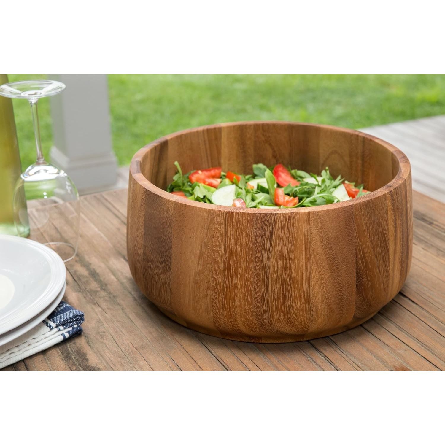 Saladier tulipe en bois d'acacia - Ironwood - Bol à salade - - La Guilde Culinaire