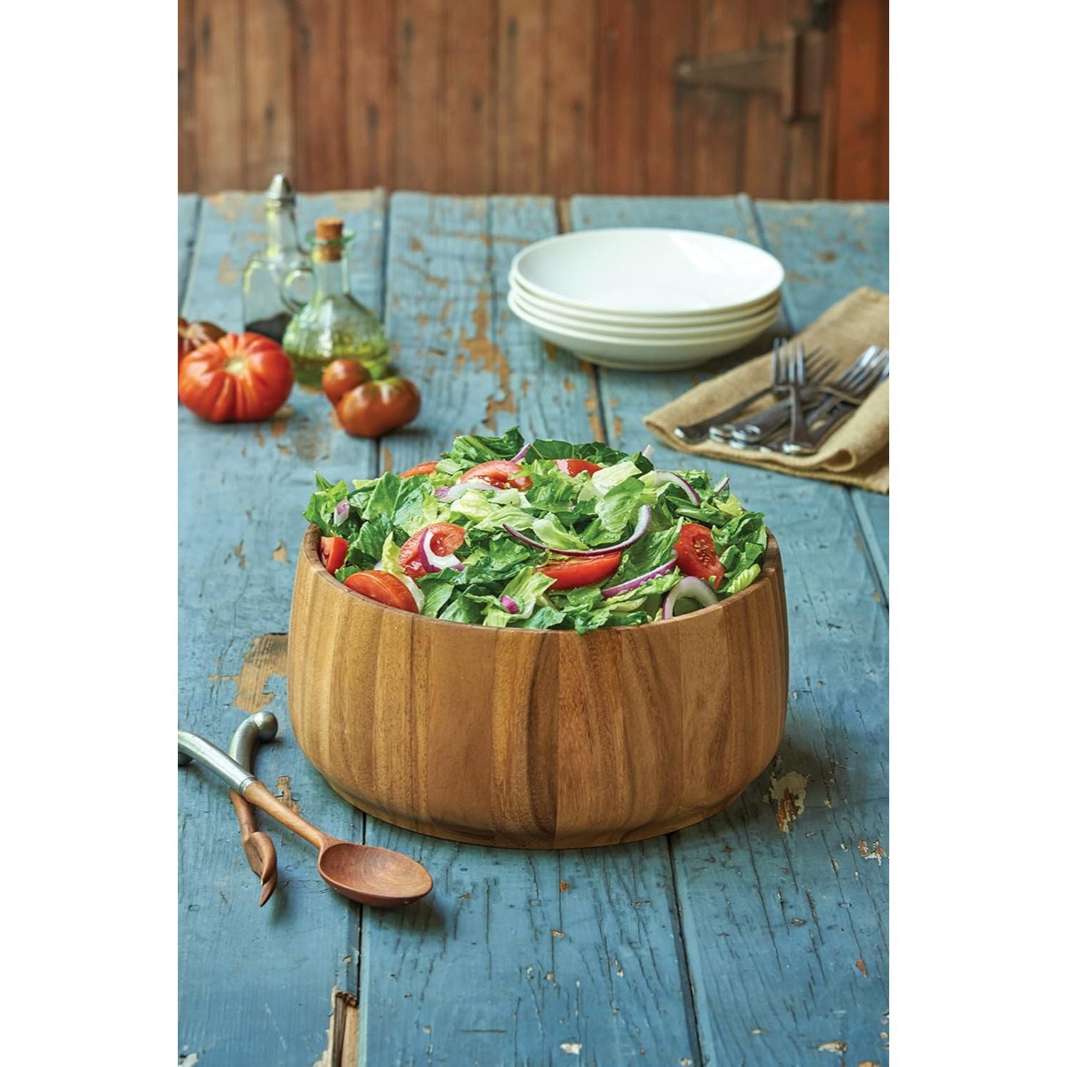 Saladier tulipe en bois d'acacia - Ironwood - Bol à salade - - La Guilde Culinaire