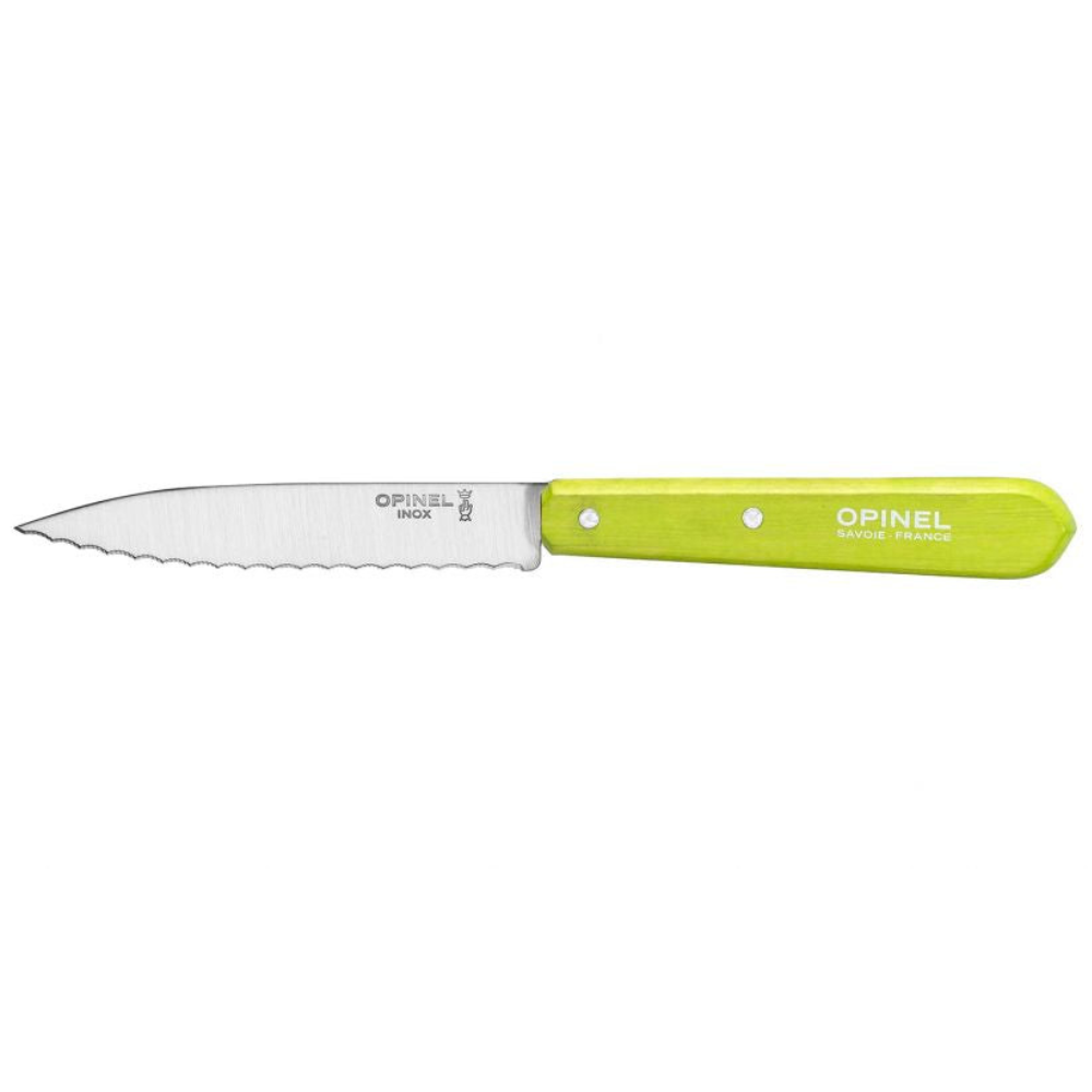 Opinel - Couteau cranté N°113 hêtre Hêtre vert pomme - Opinel - Couteau d'office - 001920 - La Guilde Culinaire