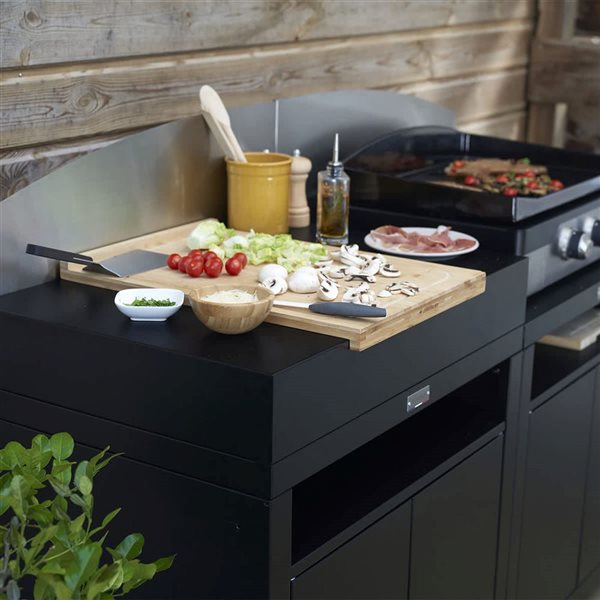 Crédence courbée gauche en Acier inoxydable - Le Marquier - Accessoires cuisines d'extérieur - - La Guilde Culinaire