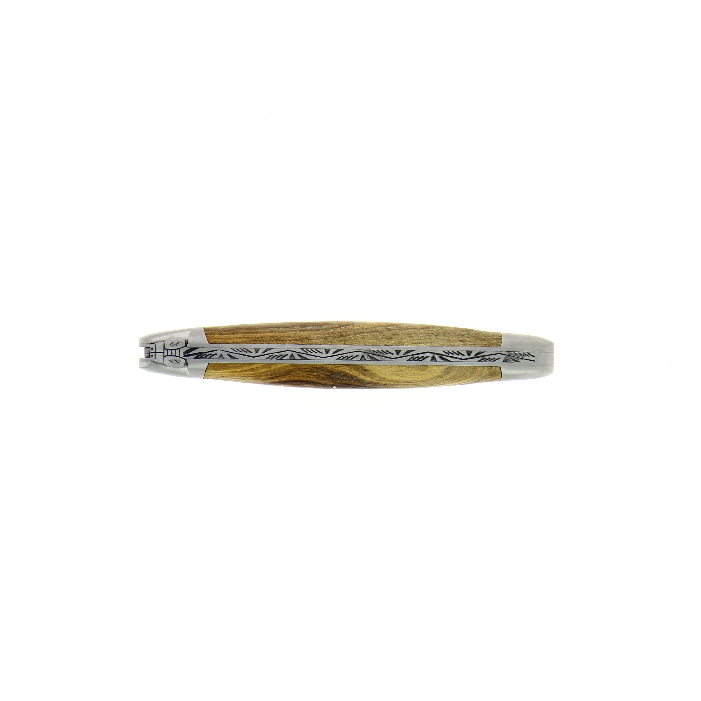 Couteau pliant 11 cm, manche en bois, mitre inox mat – Laguiole - Laguiole - Couteau pliant - - La Guilde Culinaire