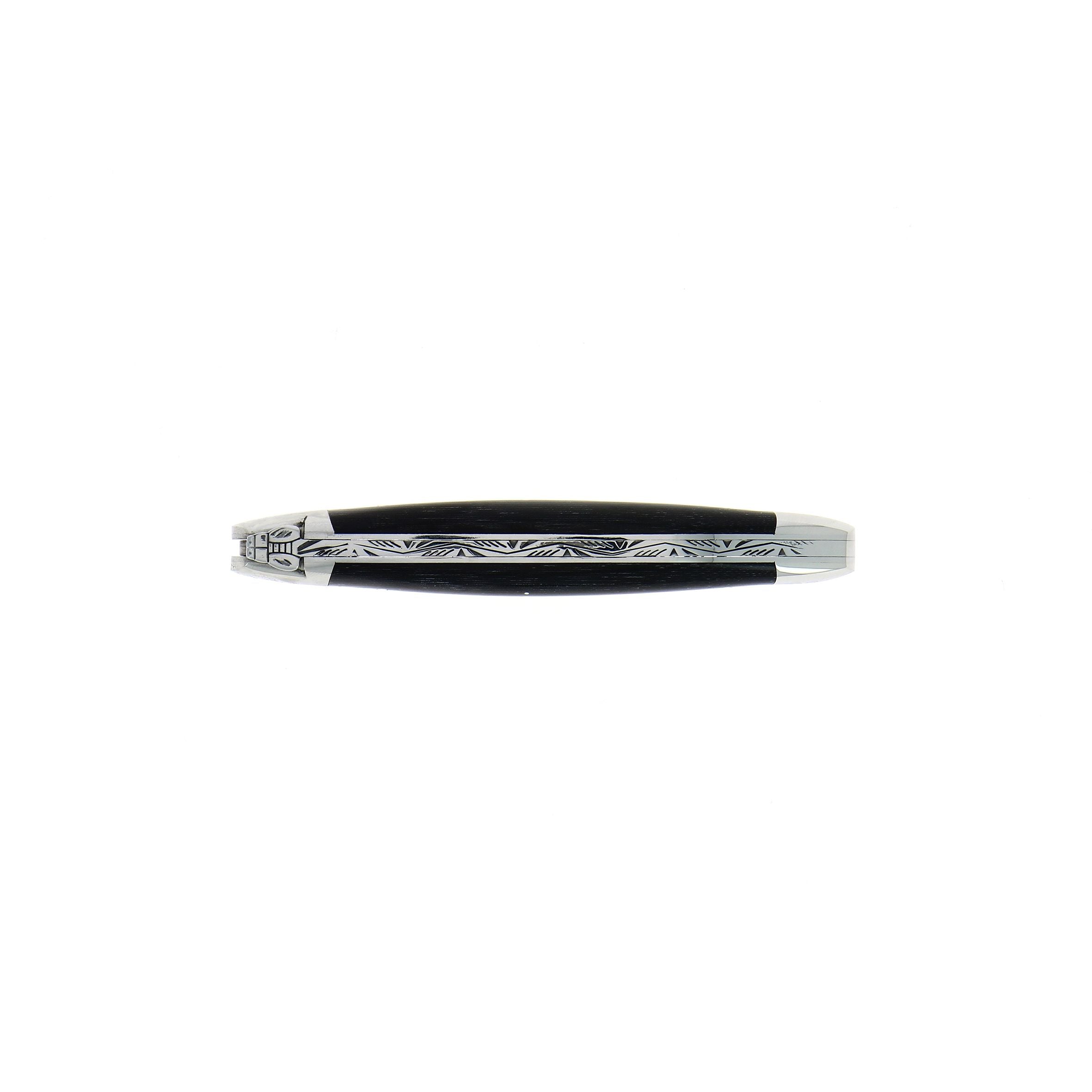 Couteau pliant 11 cm, manche en bois, mitre inox brillant – Laguiole - Laguiole - Couteau de poche - - La Guilde Culinaire