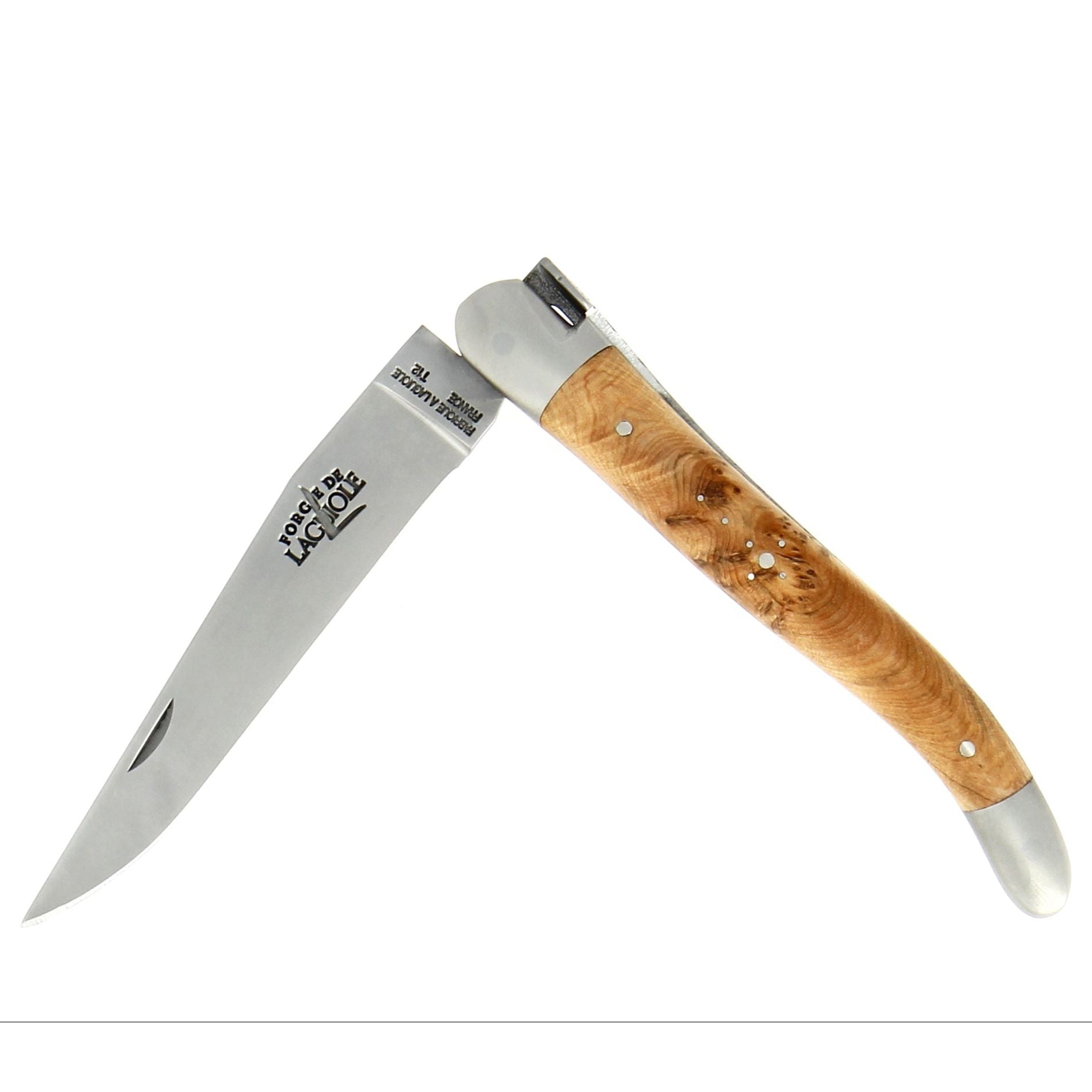 Couteau pliant 11 cm, manche en bois, mitre inox mat – Laguiole - Laguiole - Couteau pliant - - La Guilde Culinaire