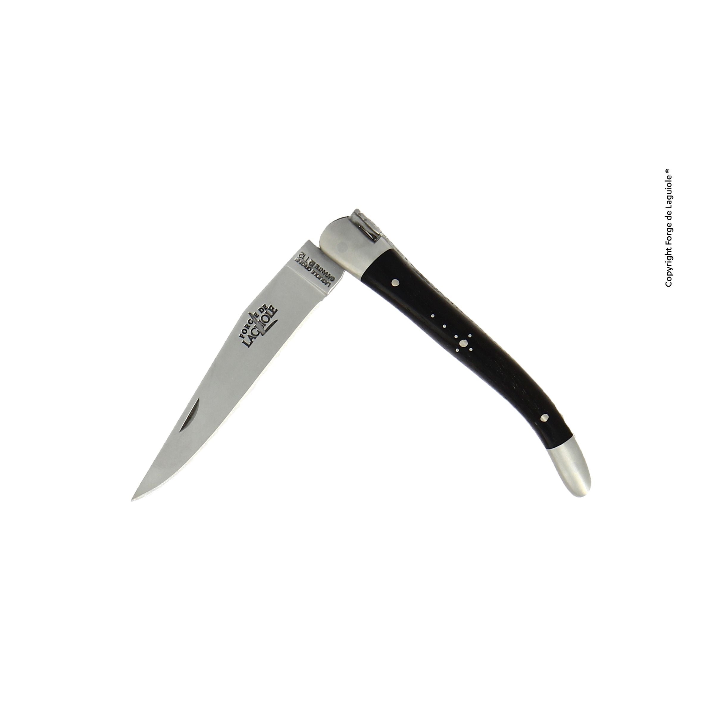 Couteau pliant 9 cm, mitre inox mat – Laguiole Ébène - Laguiole - Couteau de poche - 00003956 - 129 IN EB SAT - La Guilde Culinaire