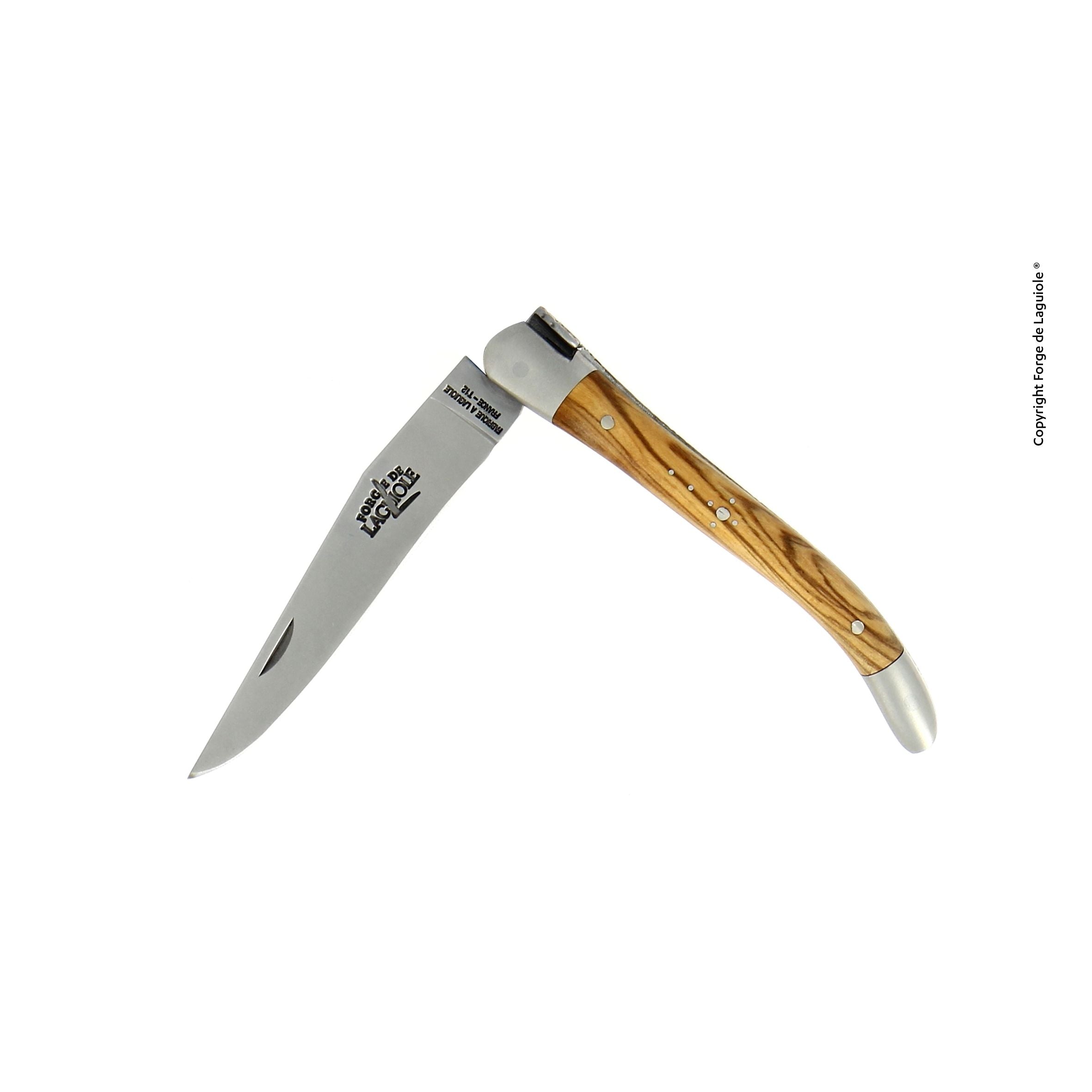 Couteau pliant 9 cm, mitre inox mat – Laguiole Olivier - Laguiole - Couteau de poche - 00003959 - 129 IN OL SAT - La Guilde Culinaire