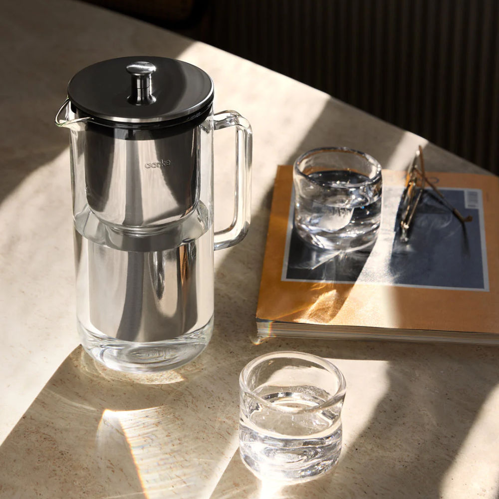 Pichet filtrant à eau purificateur en verre - Aarke - Entretien de machine à café - - La Guilde Culinaire