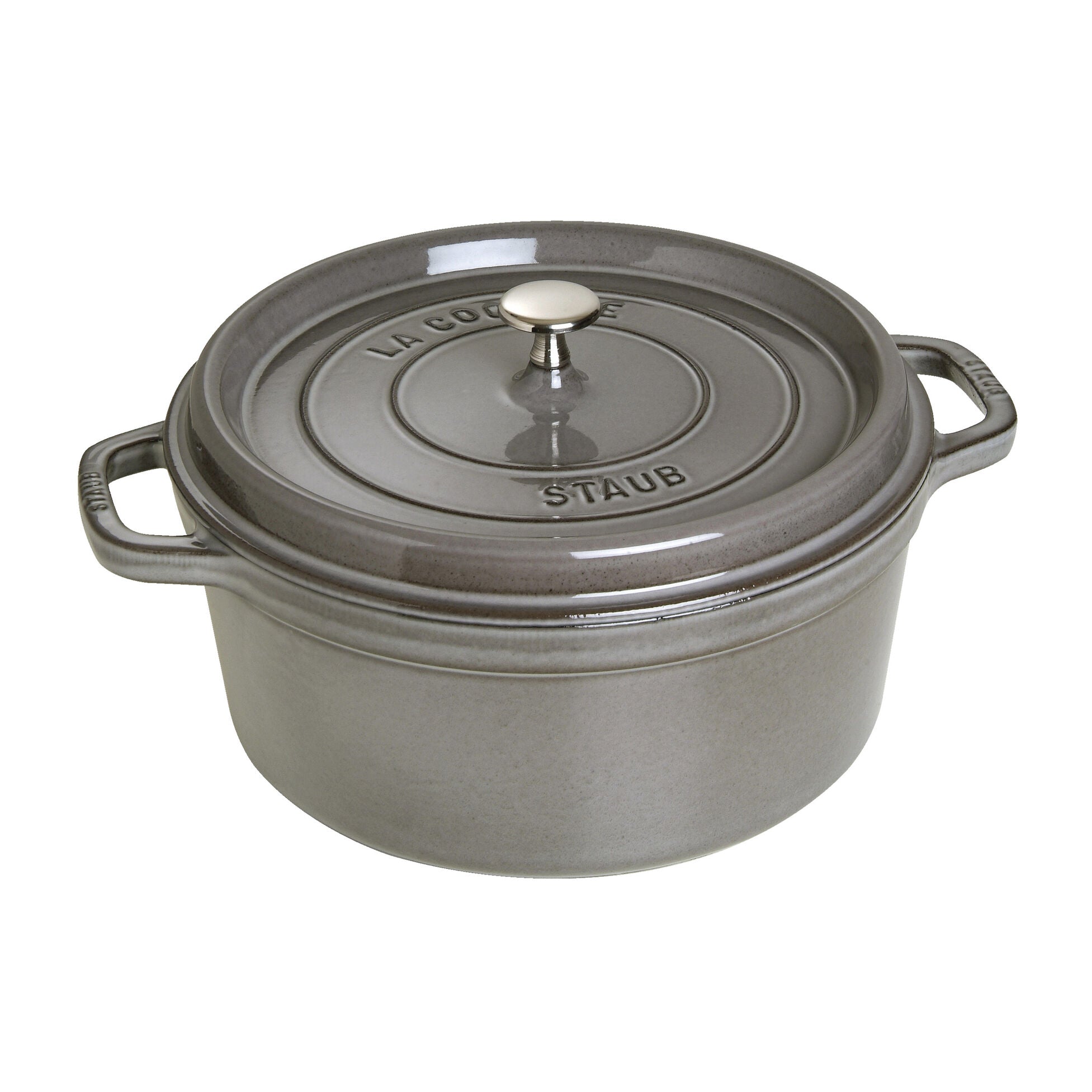 Cocotte ronde en fonte 28 cm - 6,7 L Gris graphite - Staub - Cocotte - 40509-314/ 1003926 - La Guilde Culinaire
