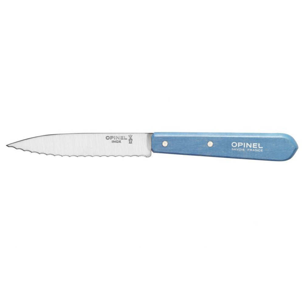 Opinel - Couteau cranté N°113 hêtre Hêtre bleu azur - Opinel - Couteau d'office - 001922 - La Guilde Culinaire