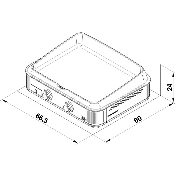 Eno - Ensemble Plancha 2 brûleurs avec couvercle ENOSIGN 65 - Inox - ENO - Ensemble plancha - - La Guilde Culinaire
