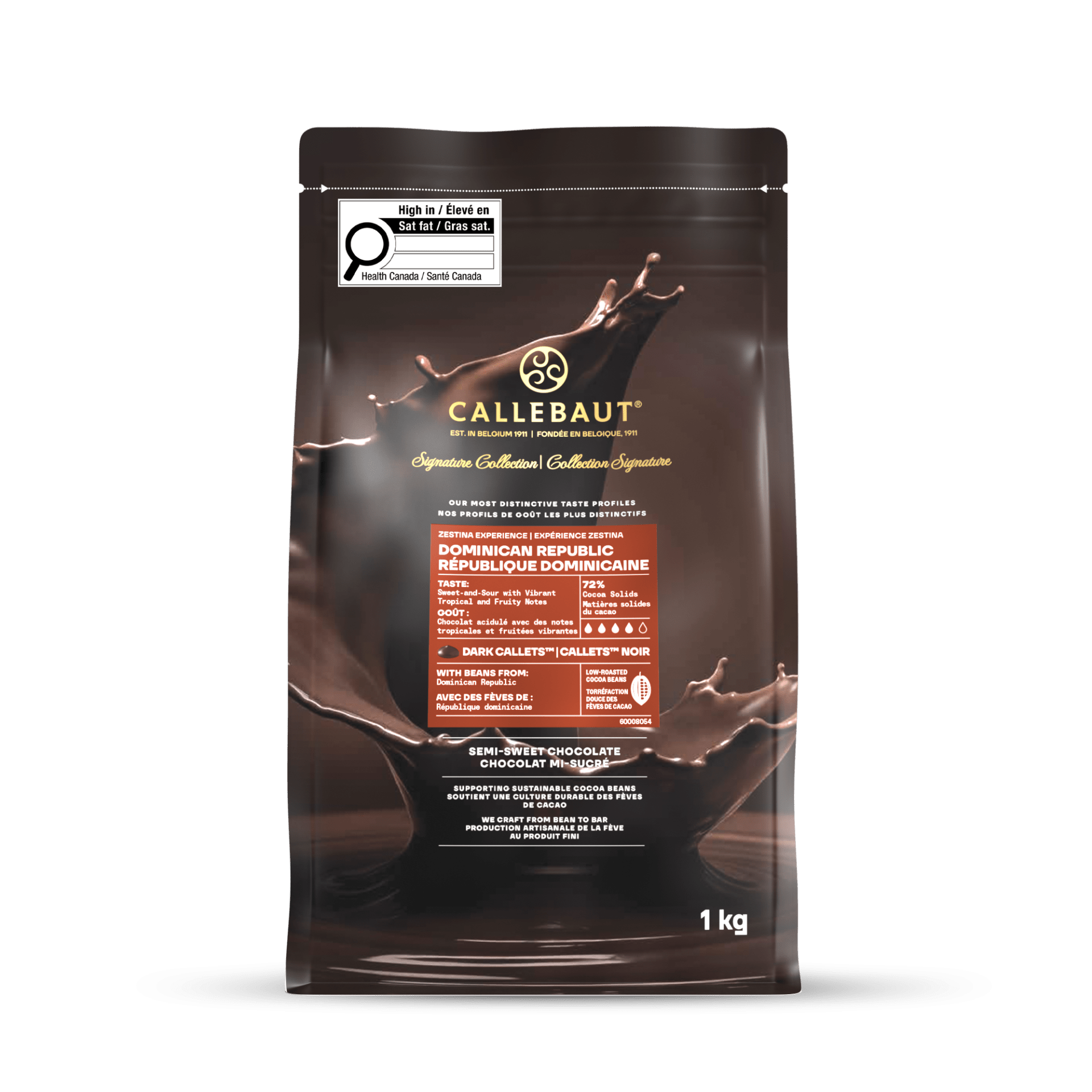 Chocolat Collection Signature République Dominicaine 72% cacao 1 kg - Callebaut - Chocolat noir - - La Guilde Culinaire