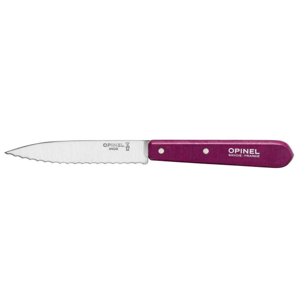 Opinel - Couteau cranté N°113 hêtre Hêtre aubergine* - Opinel - Couteau d'office - 001919 - La Guilde Culinaire