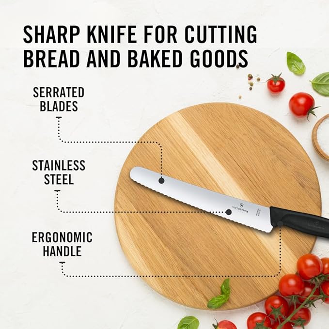 Swiss Classic Couteau à pain et à pâtisserie 22cm-8.7'' - Victorinox - Couteau à pain - - La Guilde Culinaire
