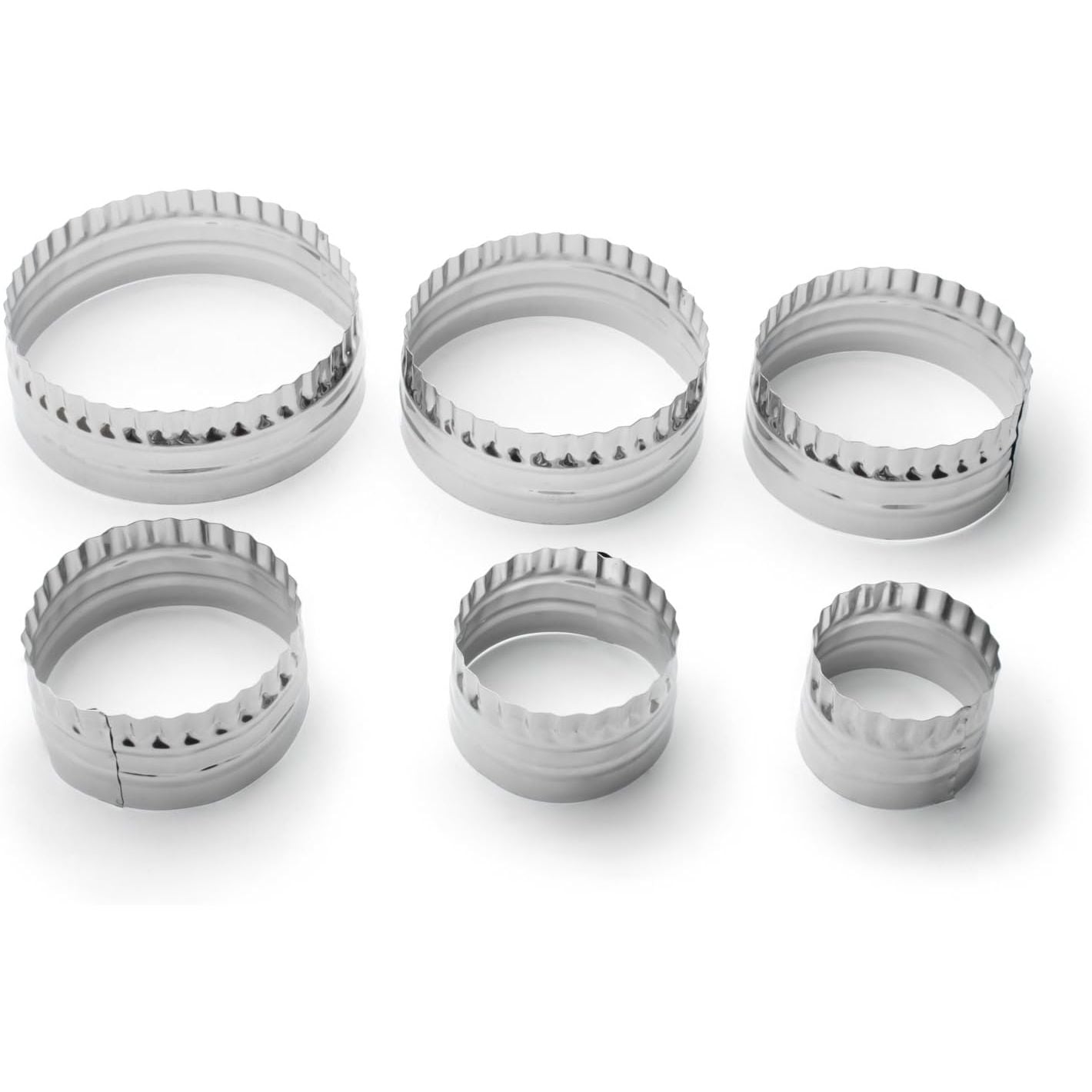 Set d'emporte-pièces ronds unis et froissés double face, 6 pcs - Fox Run - Emporte-pièce - - La Guilde Culinaire