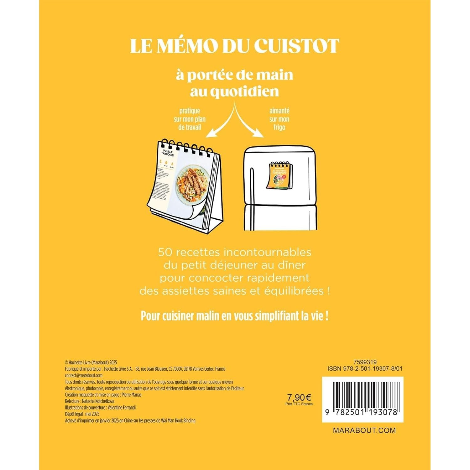 Le mémo du cuistot - Assiettes équilibrées - Marabout - Livre de cuisine - - La Guilde Culinaire