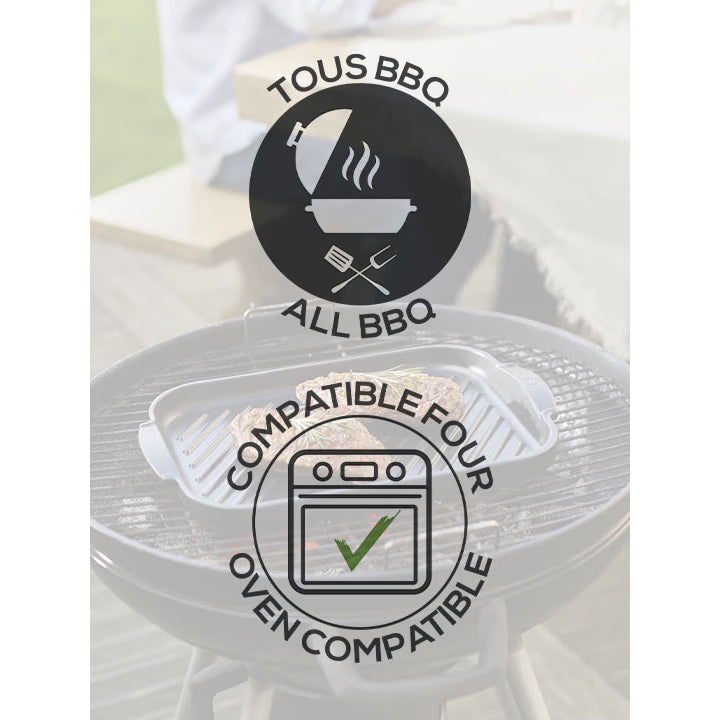 GRILL TO TABLE, Grill Viande, Noir, 38 cm - Peugeot - Accessoire pour BBQ - - La Guilde Culinaire