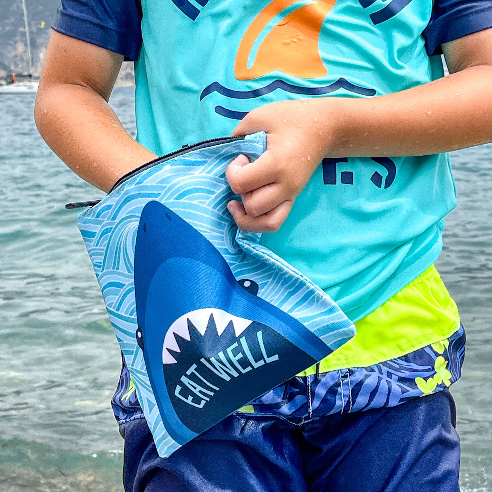 Lot de 2 sacs à sandwich réutilisables - Requin pacifique et monstres - Yumbox - Boîte à repas - - La Guilde Culinaire
