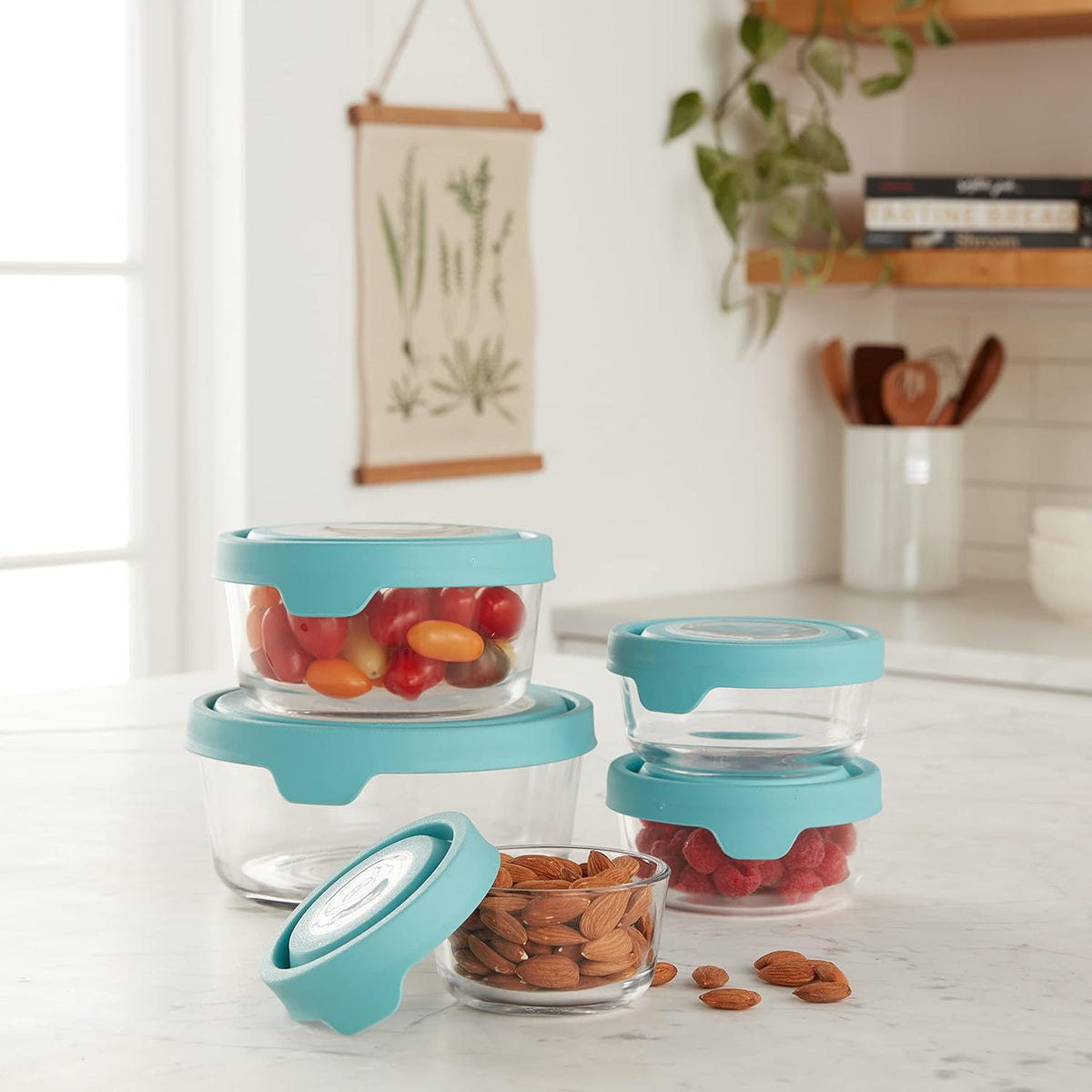 Contenant de conservation Rond TrueSeal, Bleu Minérale - Anchor Hocking - Contenant pour aliment - - La Guilde Culinaire