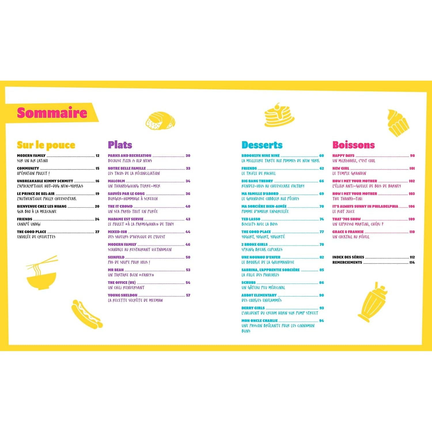 Les recettes de sitcoms * - Hachette Ed. - Livre de cuisine - - La Guilde Culinaire