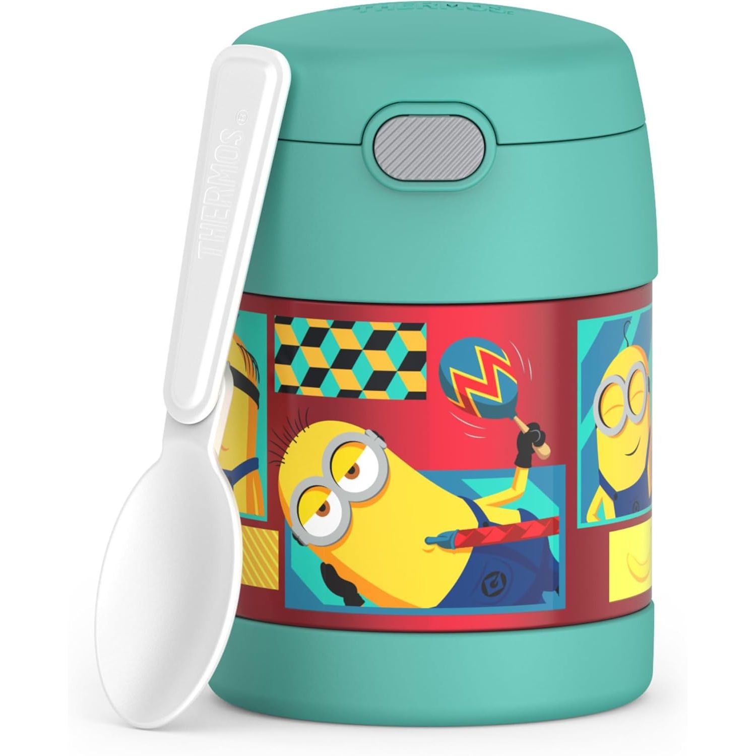 Contenant alimentaire FUNtainer avec cuillère 10oz (290 ml) - Moi, moche et méchant 4 - Thermos - Contenant pour aliment - - La Guilde Culinaire