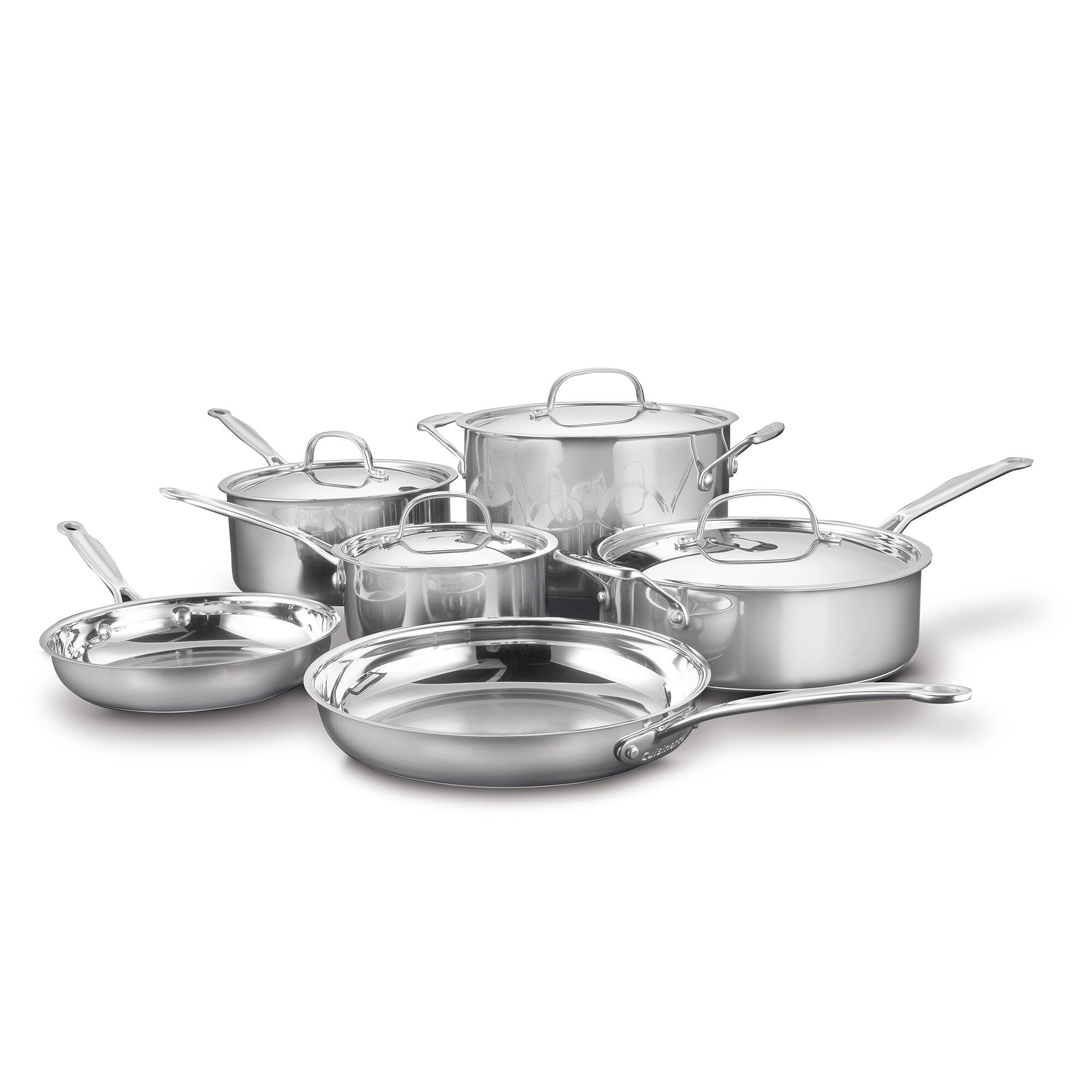 Batterie de cuisine en acier inoxydable de 10 pièces - Cuisinart - Batterie de cuisine - - La Guilde Culinaire