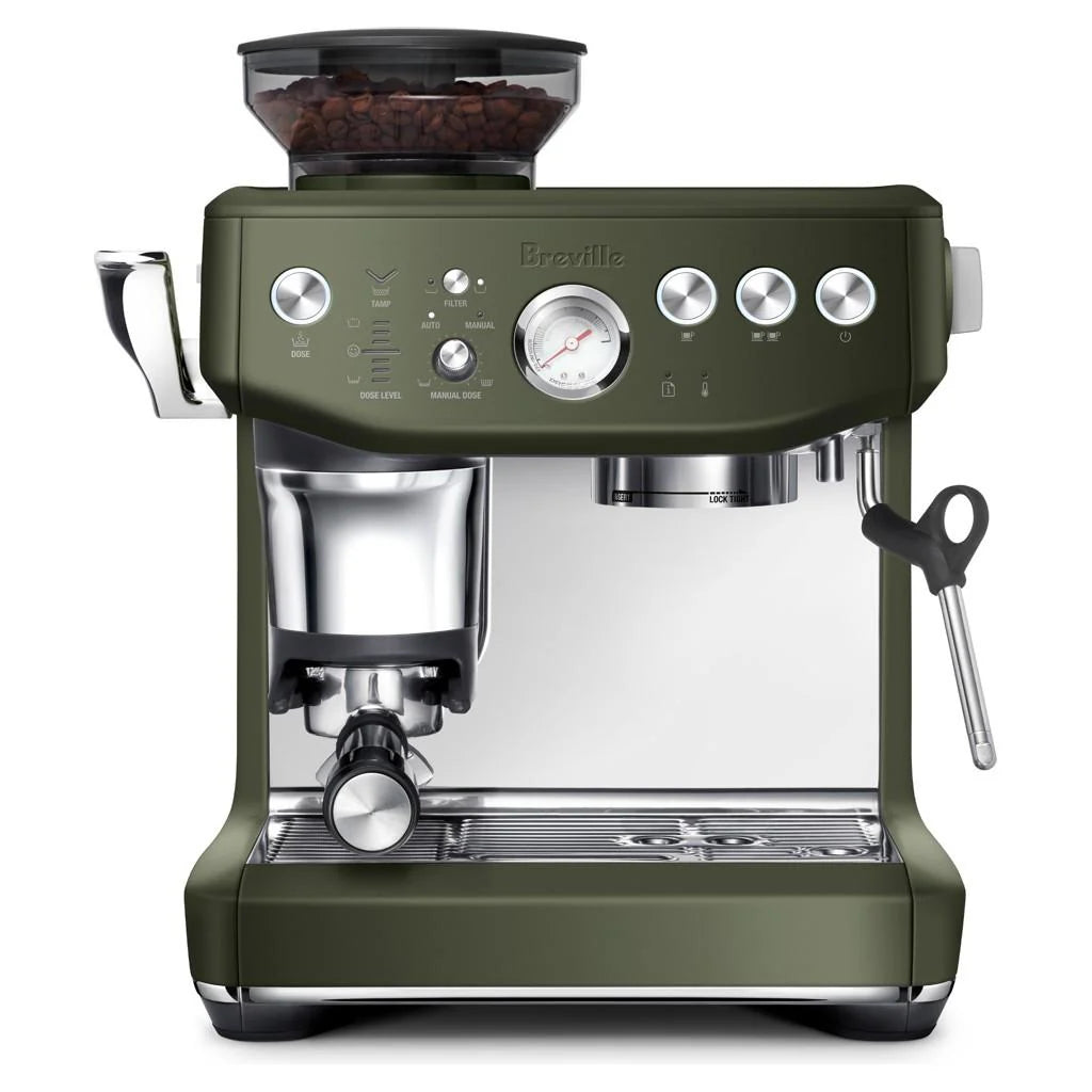 Machine à Café The Barista Express Impress Vert Tapenade - Breville - Machine à espresso - BES876OLT1BNA1 - La Guilde Culinaire