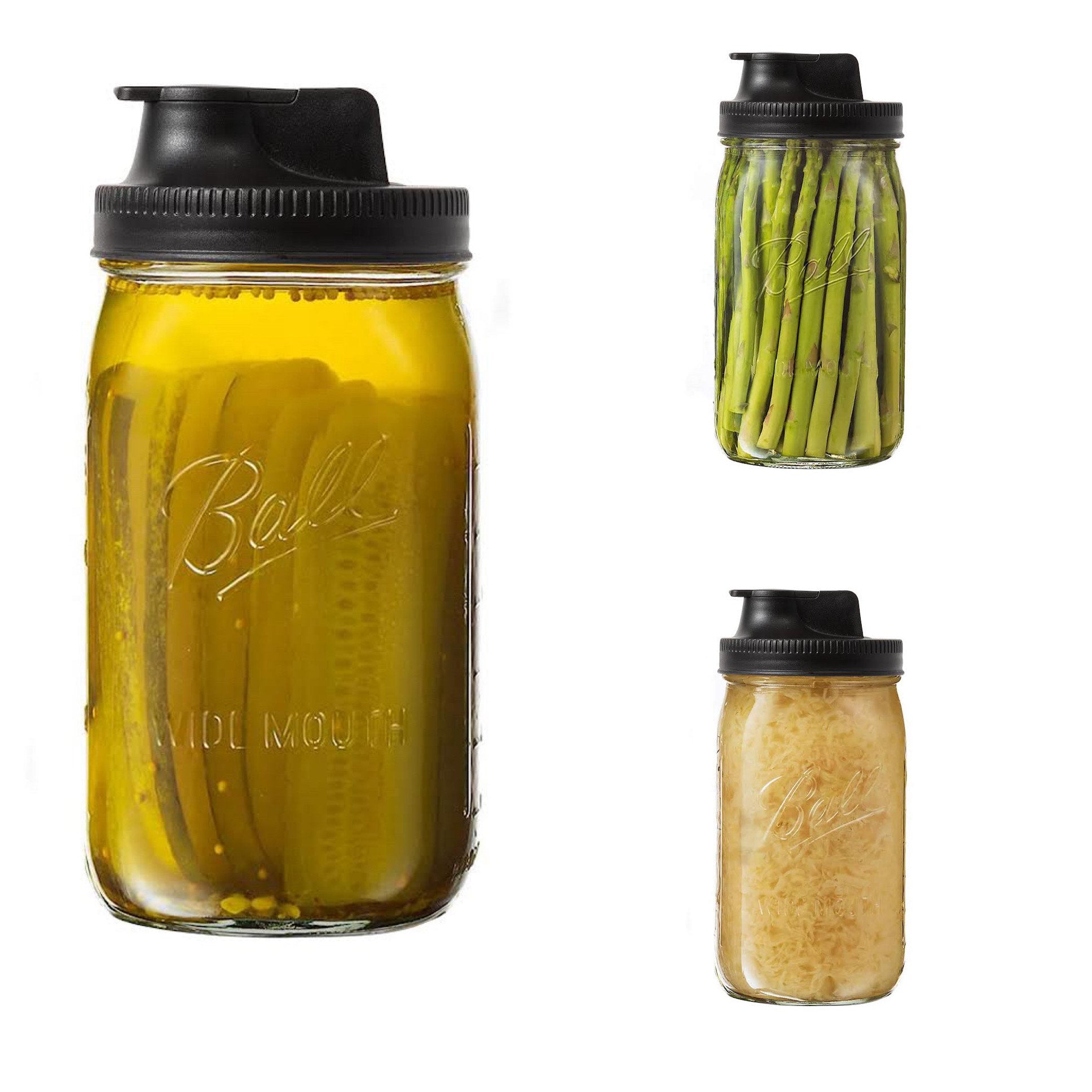 Lot de 2 couvercles à bec verseur large pour pots Mason - Jarware - Pot masson - - La Guilde Culinaire