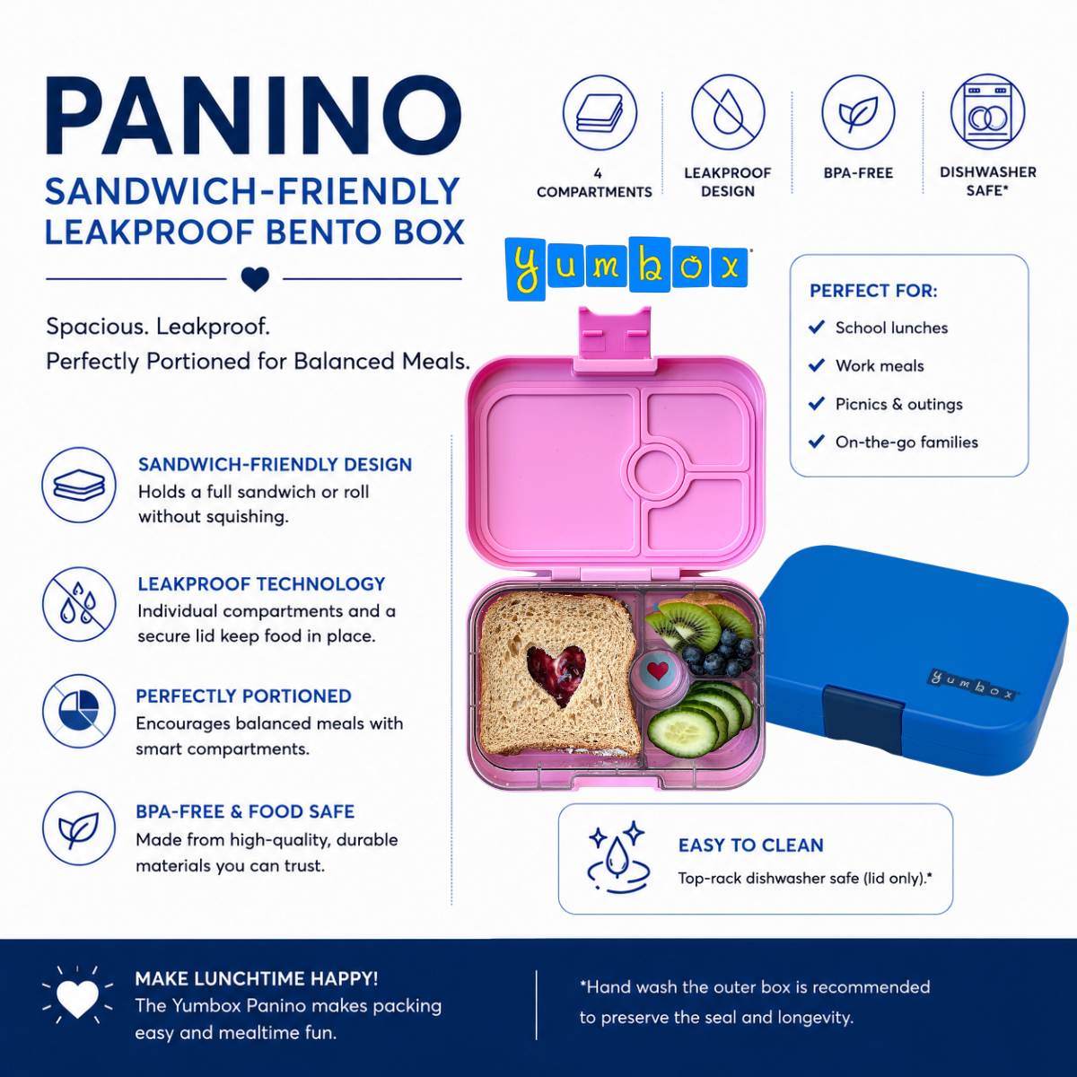 Yumbox Panino - Boîte à Bento Étanche et Amicale pour Sandwichs - Yumbox - Boîte à repas - - La Guilde Culinaire