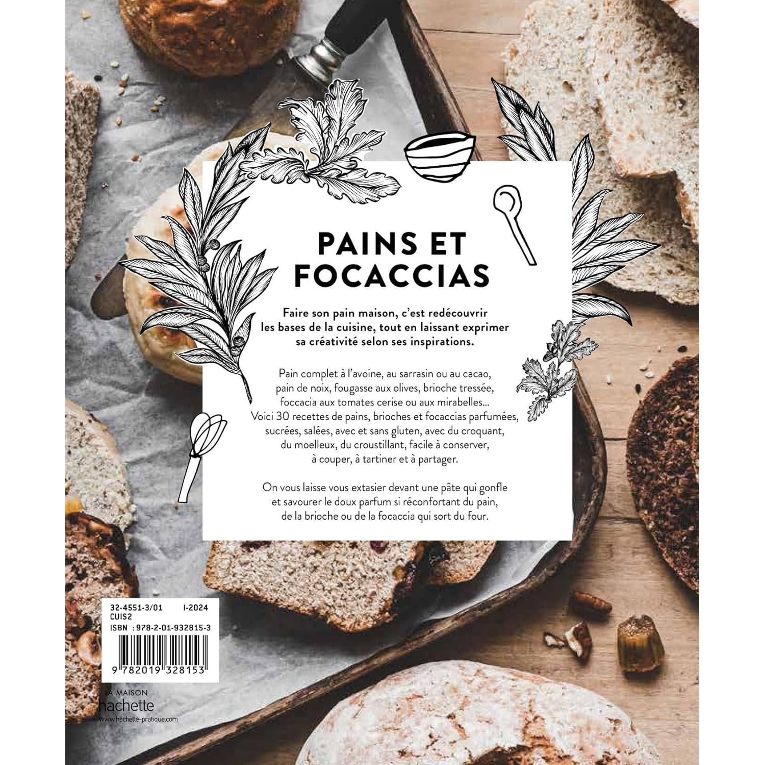 Pains et focaccias - Hachette Ed. - Livre de boulangerie - - La Guilde Culinaire
