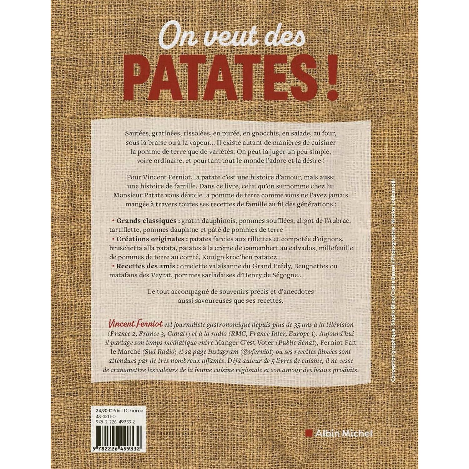 On veut des patates - Albin Michel Ed. - Livre de cuisine - - La Guilde Culinaire