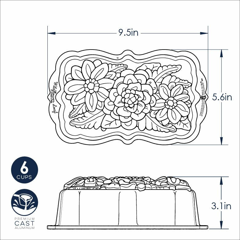Moule à cake Fleurs sauvages Toffee - Nordic Ware - Moule à gâteaux - - La Guilde Culinaire
