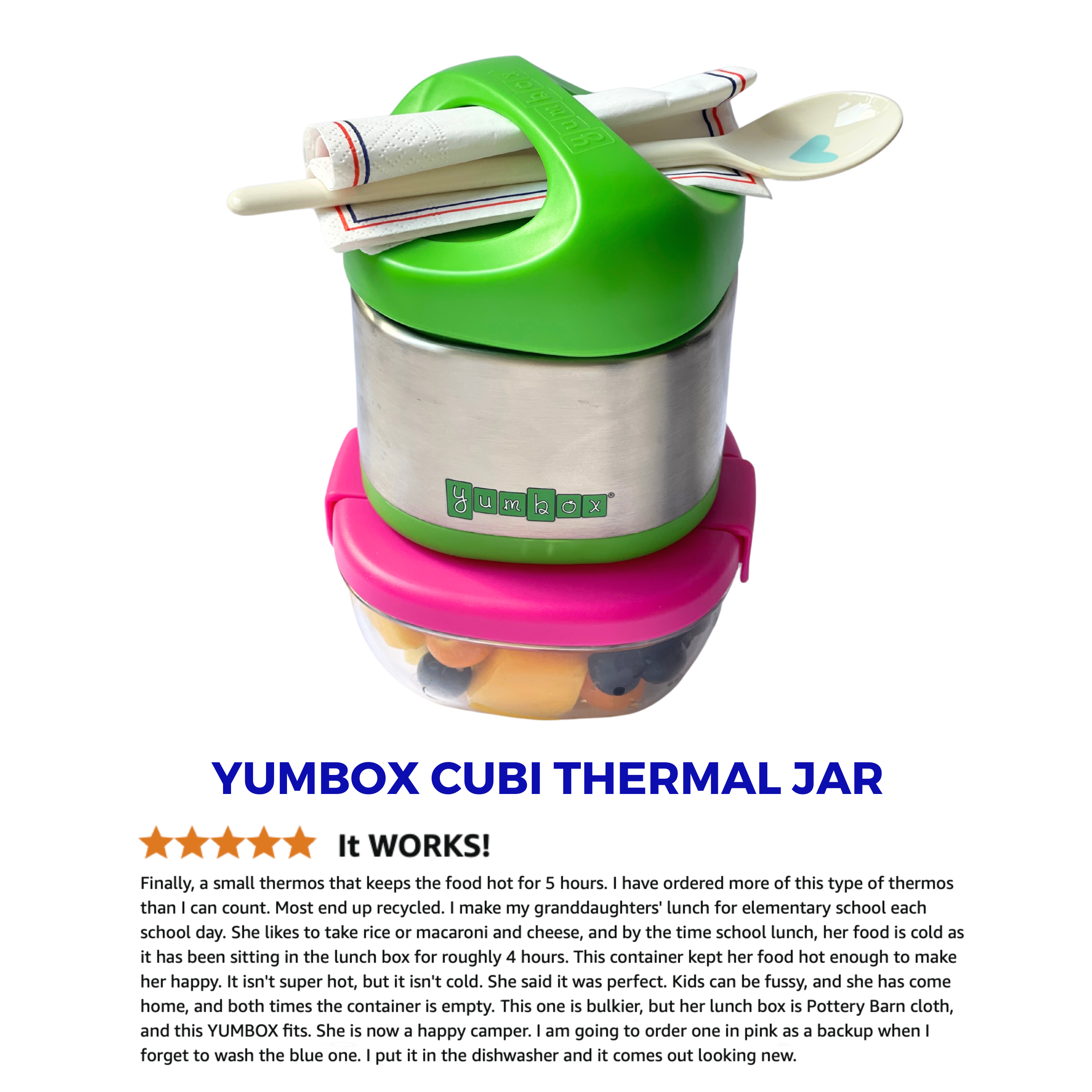 Yumbox Cubi Kids 10oz Bocal Thermique pour Nourriture Chaude et Froide - Yumbox - Boîte à repas - - La Guilde Culinaire