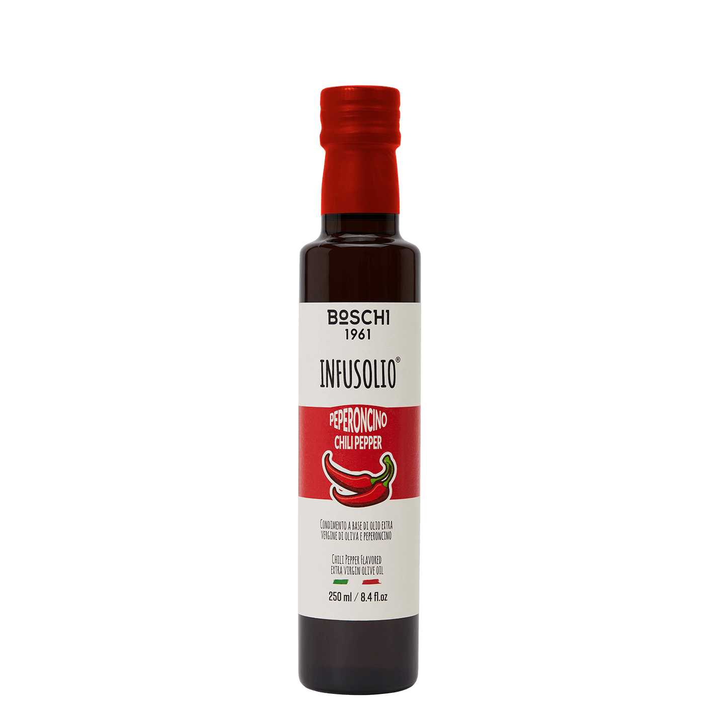 Huile d'olive extra vierge aromatisée au piment Il Boschetto – 250 ml - Boschi 1961 - Huile d'olive - - La Guilde Culinaire