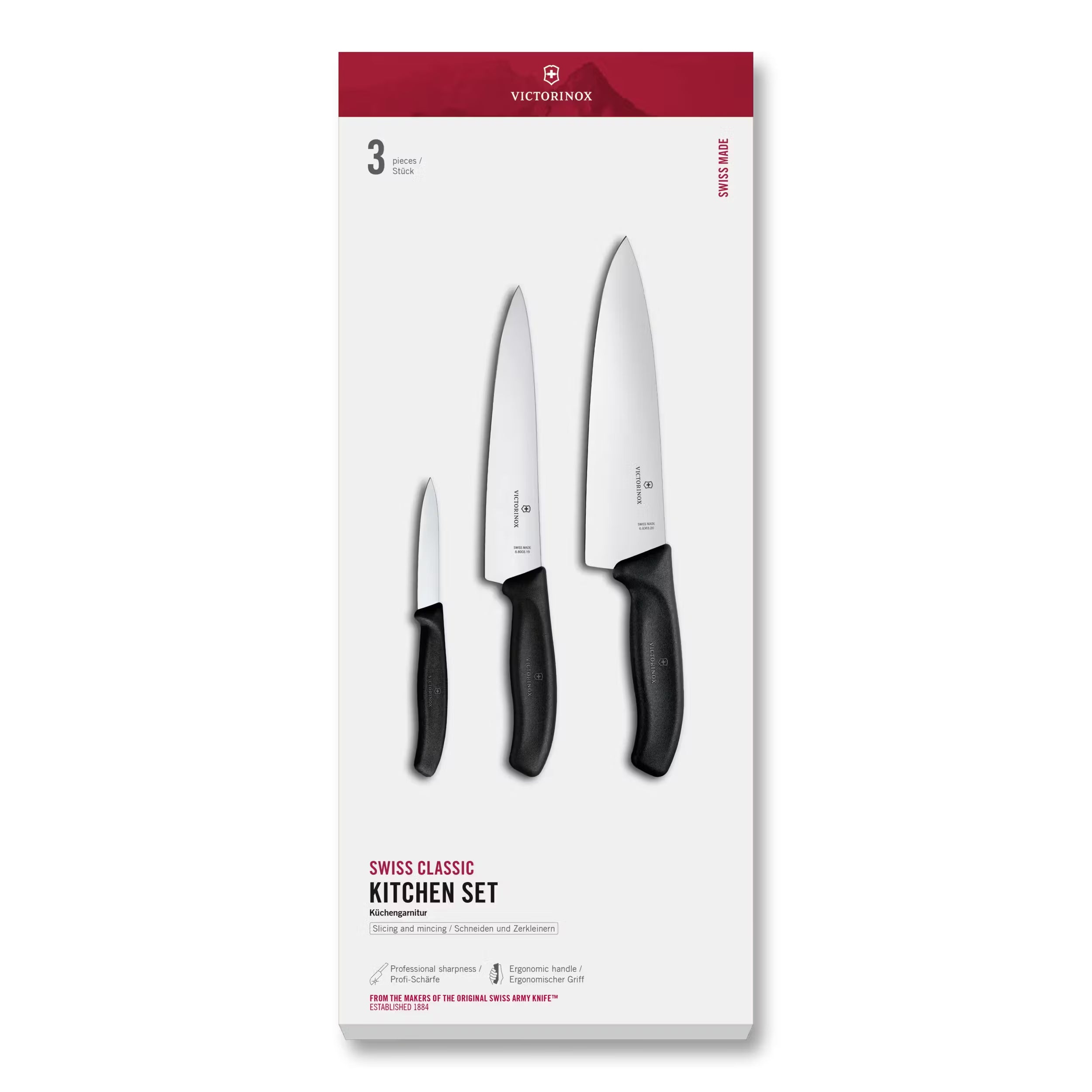 Set de couteaux de cuisine Swiss Classic, 3 pièces - Victorinox - Couteau - - La Guilde Culinaire