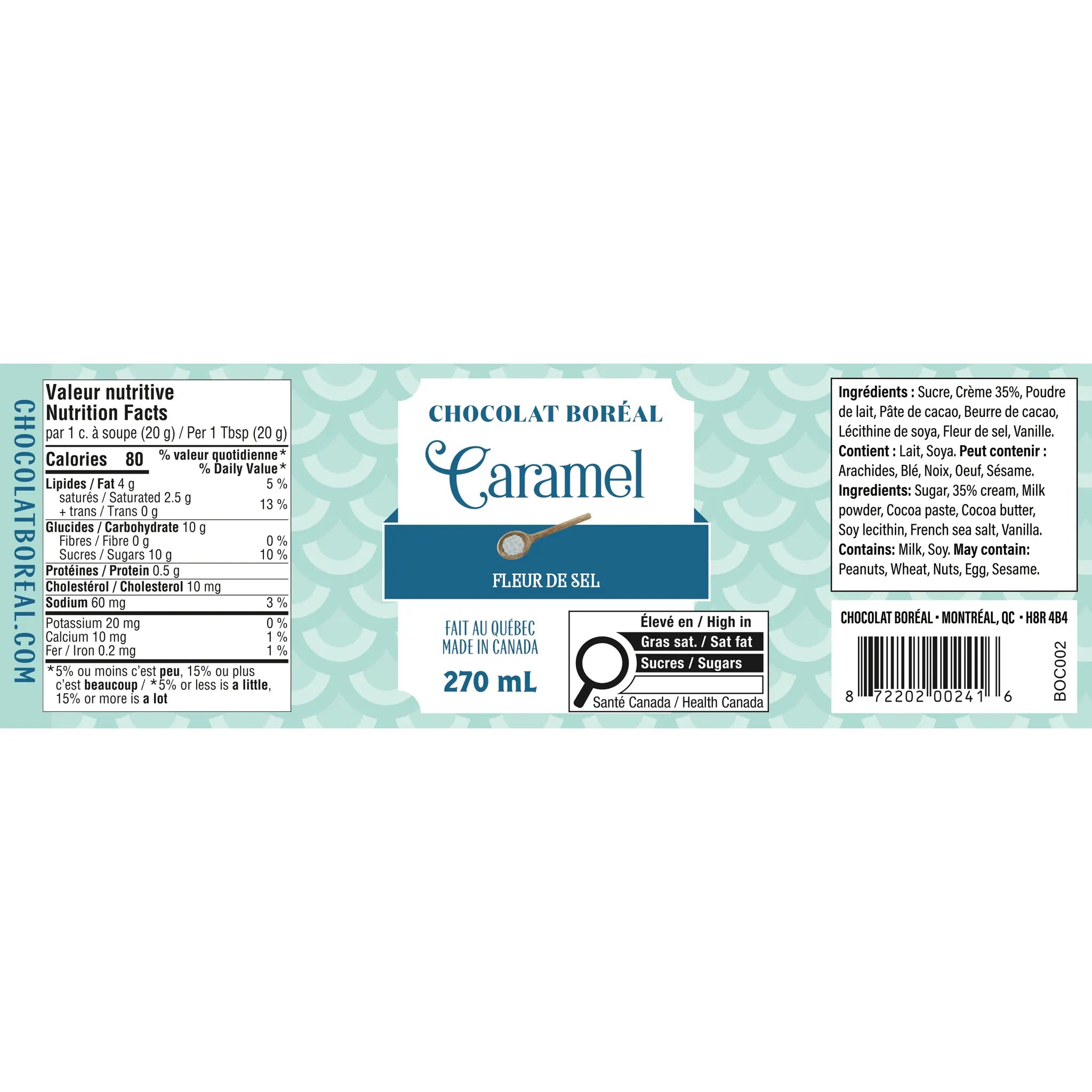 Tartinade caramel fleur de sel - Chocolat Boréal - Tartinade - - La Guilde Culinaire