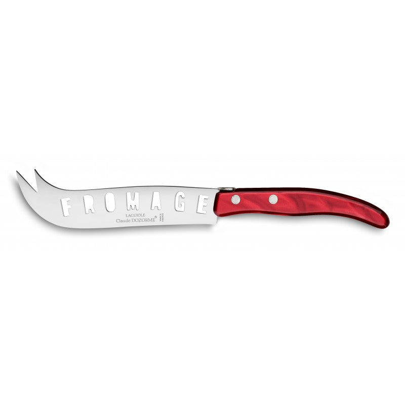 Berlingot couteau à fromage XXL manche nacrine Nacrine Rouge - Claude Dozorme - Couteau à fromage - D1.13.139.96 - La Guilde Culinaire