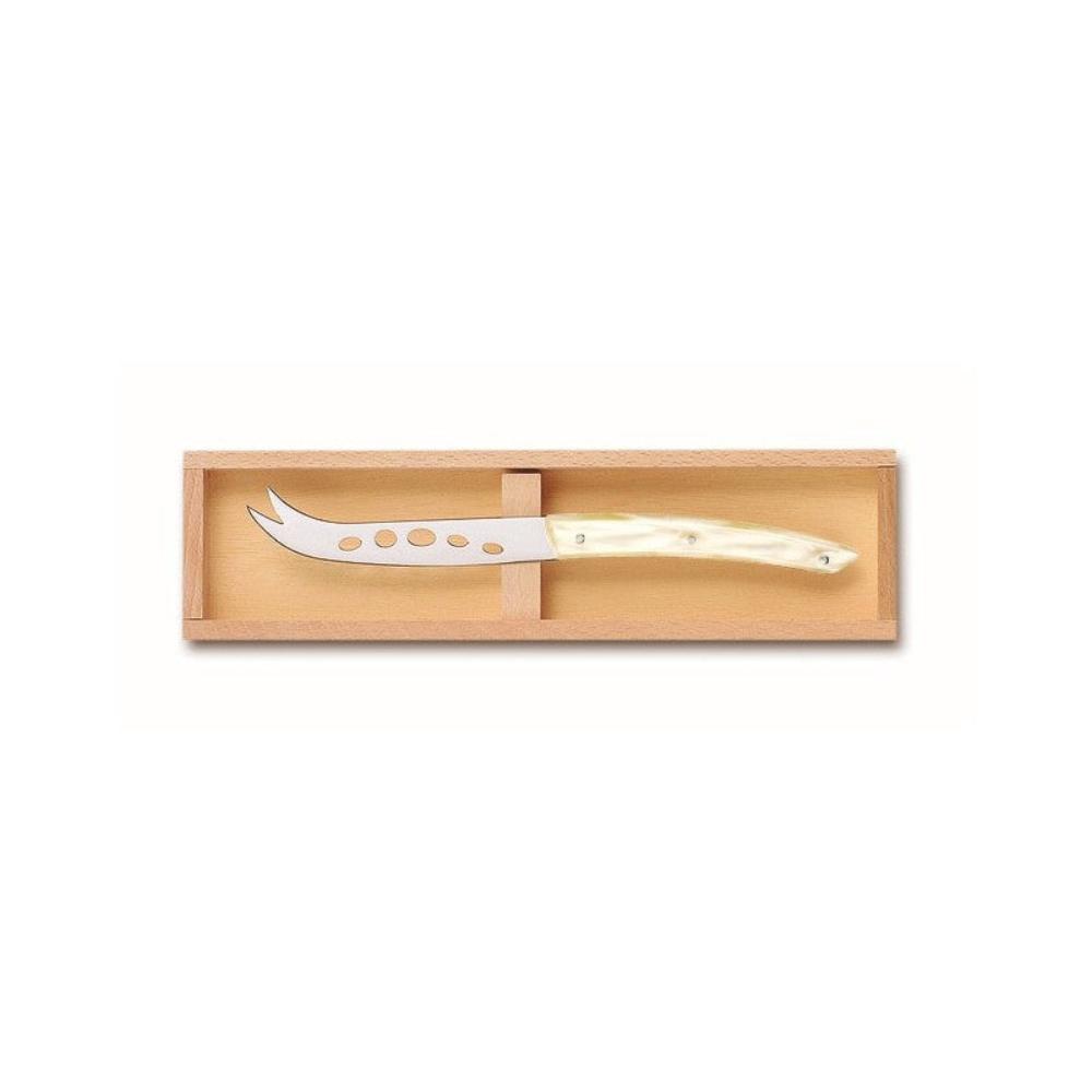 Coffret hêtre couteau à fromage Le Thiers manche narine Nacrine Naturelle - Claude Dozorme - Couteau à fromage - D2.90.023.56 - La Guilde Culinaire