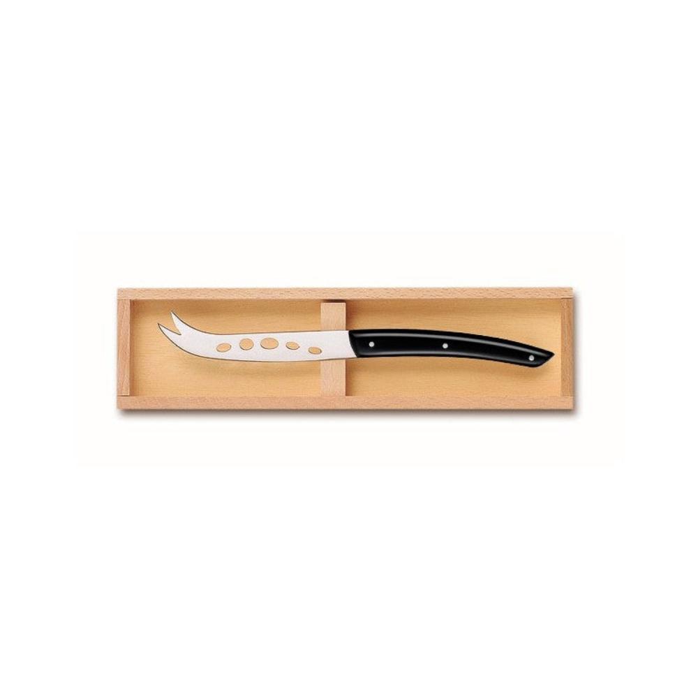 Coffret hêtre couteau à fromage Le Thiers manche narine Nacrine Noire - Claude Dozorme - Couteau à fromage - D2.90.023.90 - La Guilde Culinaire