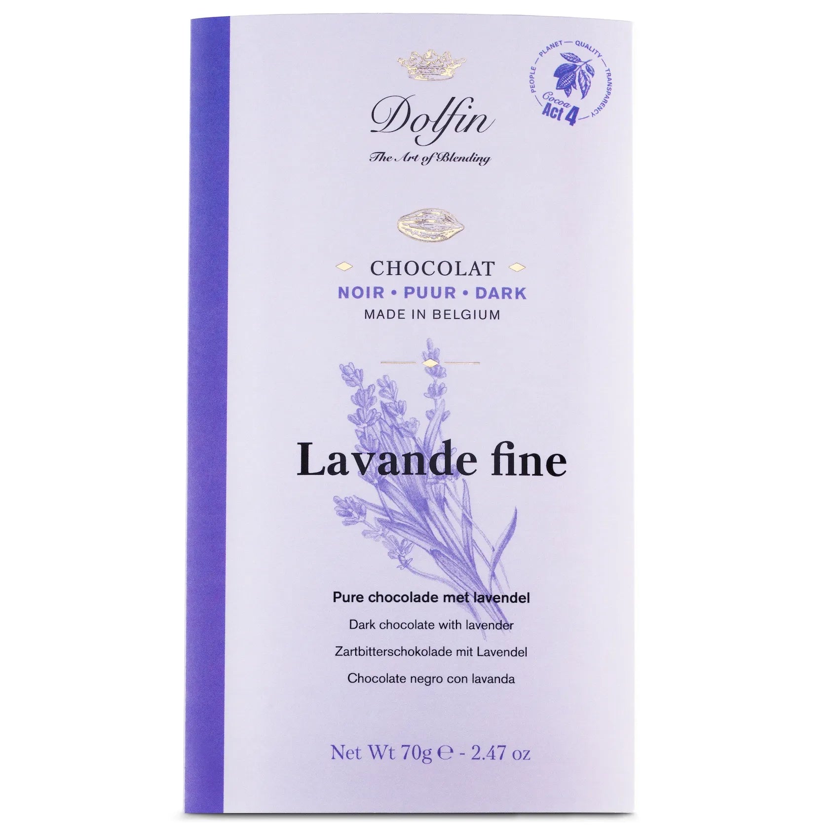 Chocolat noir Lavande fine - Dolfin - Tablette de chocolat - - La Guilde Culinaire