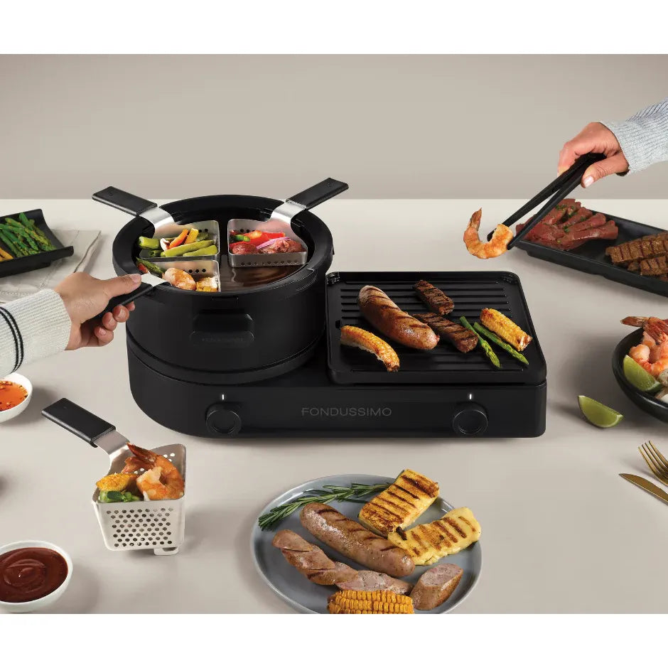 Ensemble Fondue-Plancha Festi-Grill - Fondussimo - Service à fondue - - La Guilde Culinaire